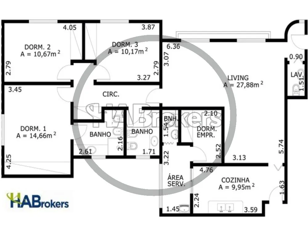 Apartamento, 3 quartos, 107 m² - Foto 1