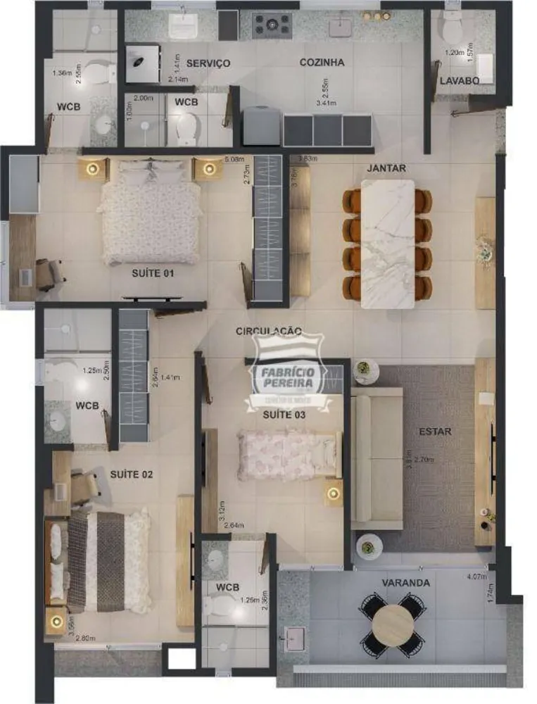 Apartamento, 3 quartos, 111 m² - Foto 8