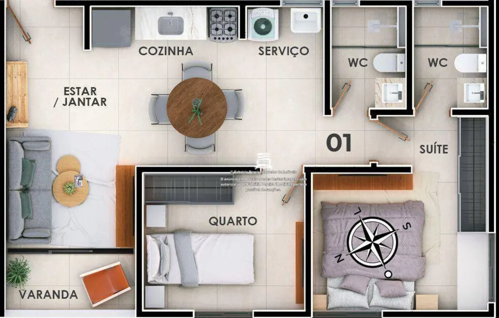 Apartamento, 2 quartos, 52 m² - Foto 6