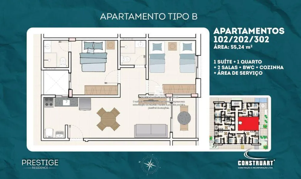 Apartamento, 2 quartos, 55 m² - Foto 7
