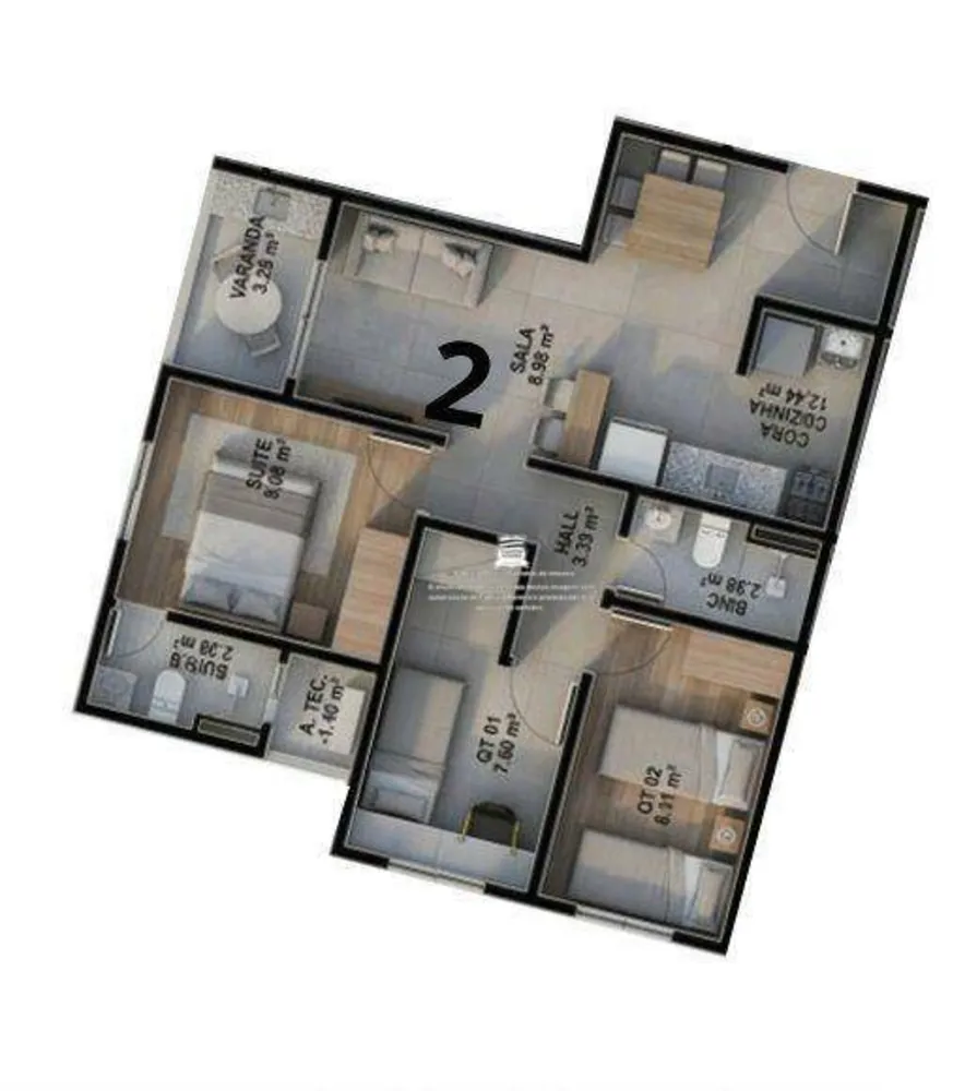Apartamento, 3 quartos, 64 m² - Foto 7