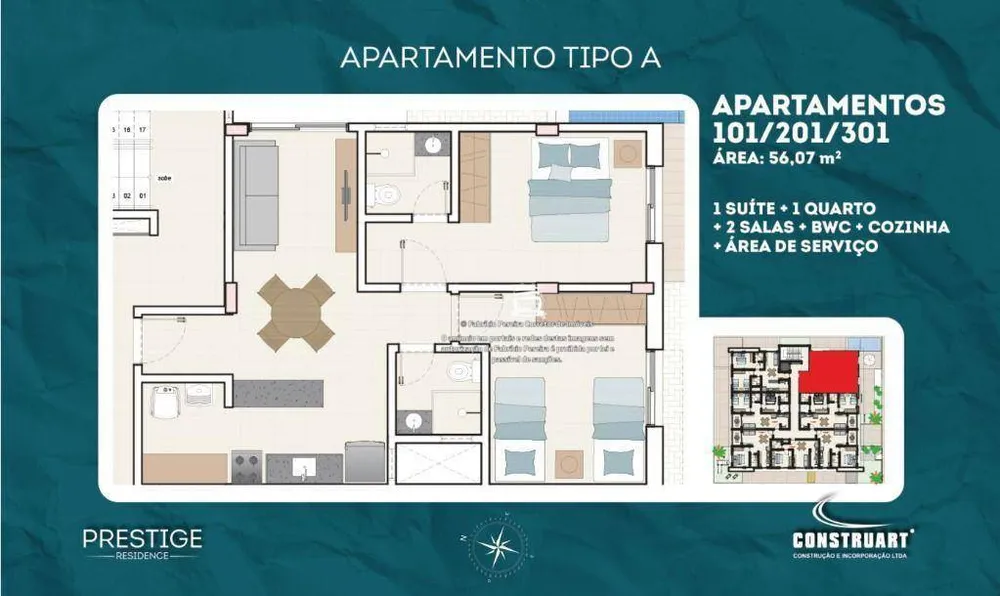 Apartamento, 2 quartos, 56 m² - Foto 7