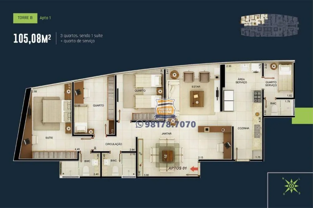 Apartamento, 3 quartos, 105 m² - Foto 4