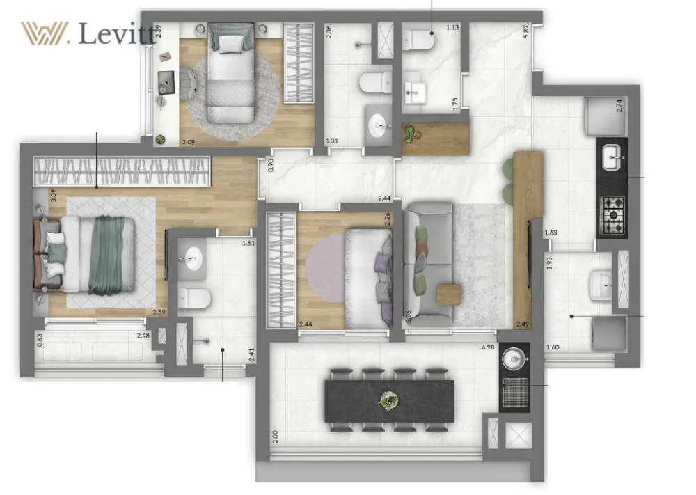Apartamento, 3 quartos, 82 m² - Foto 2