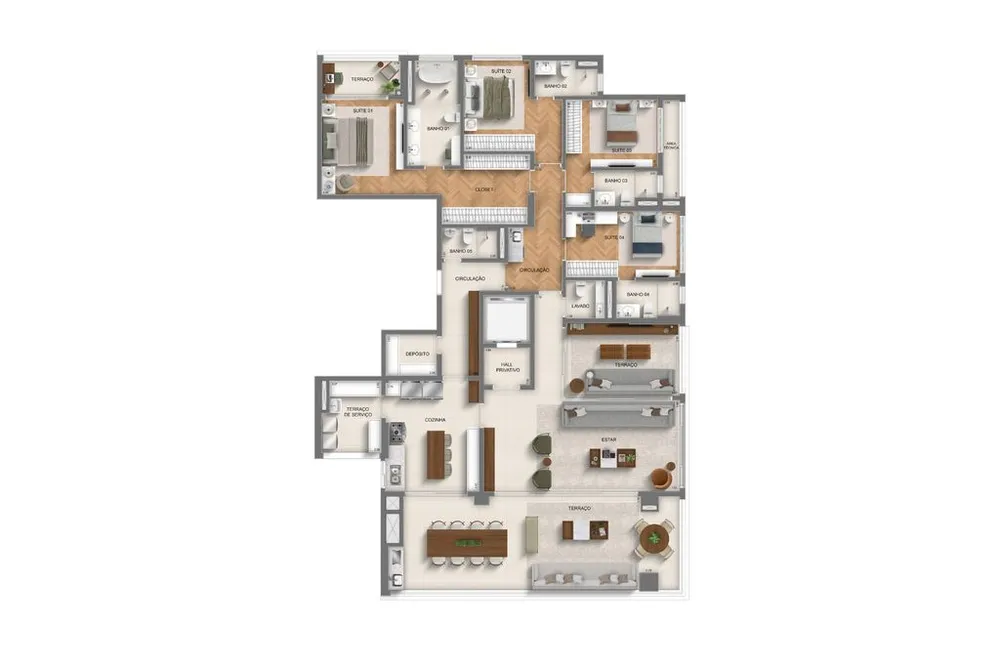 Apartamento, 4 quartos, 268 m² - Foto 2