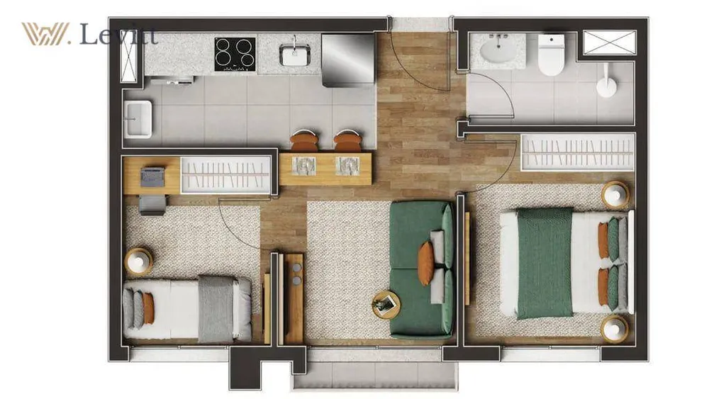 Apartamento, 2 quartos, 43 m² - Foto 2