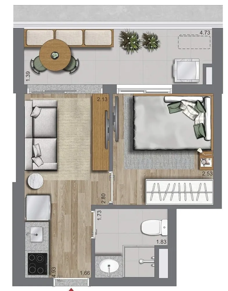 Apartamento, 2 quartos, 56 m² - Foto 3