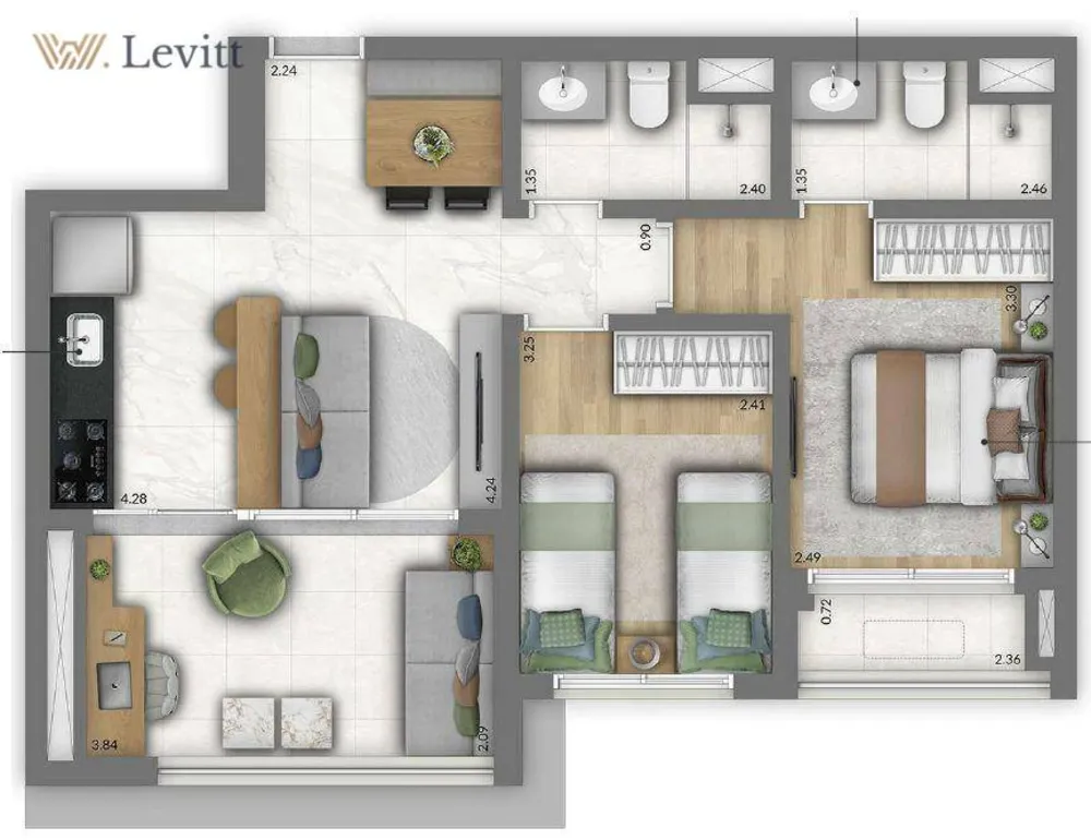 Apartamento, 2 quartos, 61 m² - Foto 4