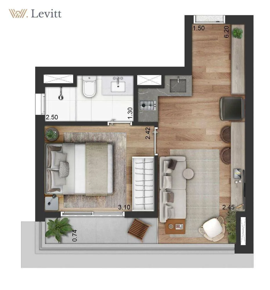 Apartamento, 1 quarto, 33 m² - Foto 4