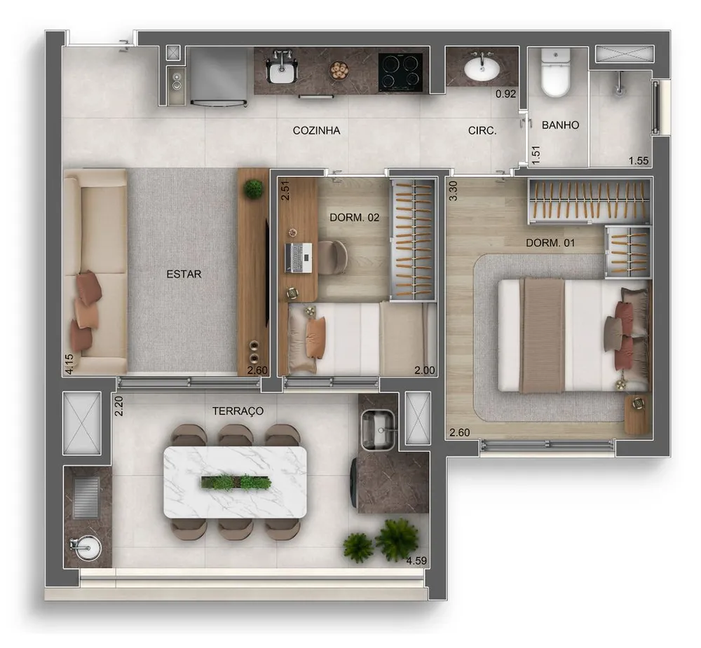 Apartamento, 2 quartos, 48 m² - Foto 9