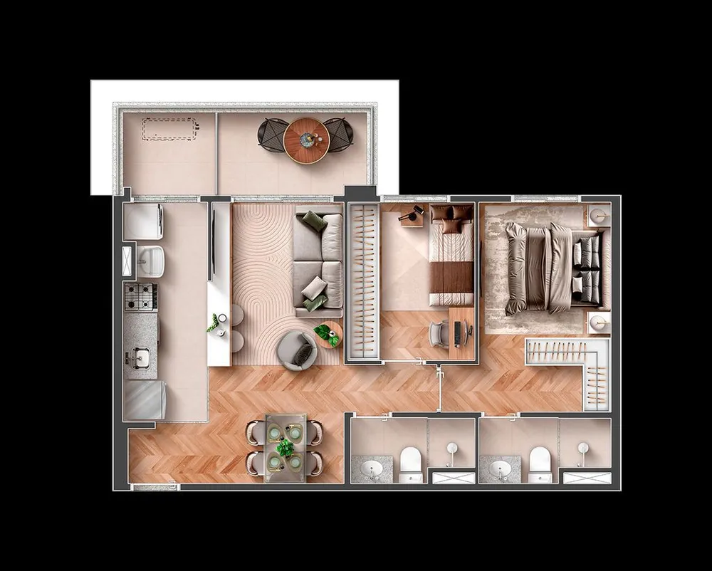 Apartamento, 1 quarto, 52 m² - Foto 3