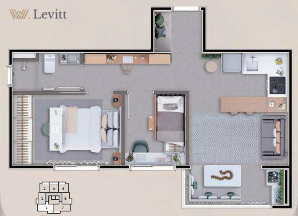 Apartamento, 1 quarto, 29 m² - Foto 2