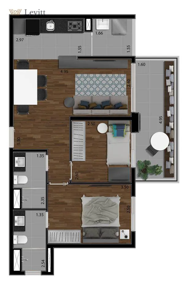 Apartamento, 2 quartos, 98 m² - Foto 4