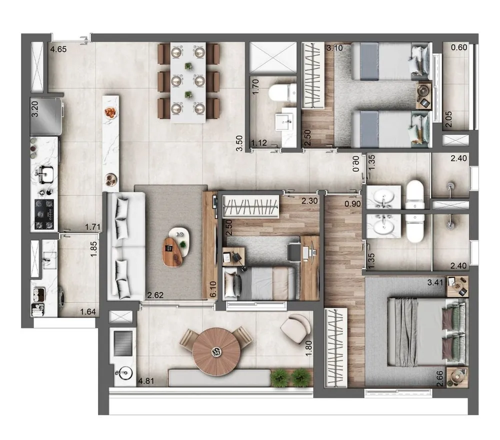 Apartamento, 3 quartos, 164 m² - Foto 7