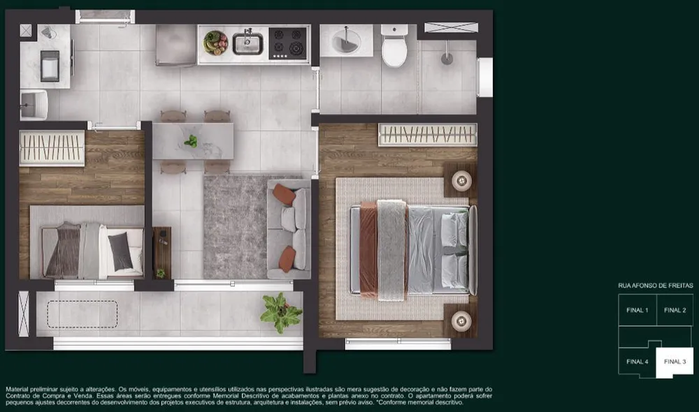 Apartamento, 2 quartos, 37 m² - Foto 3