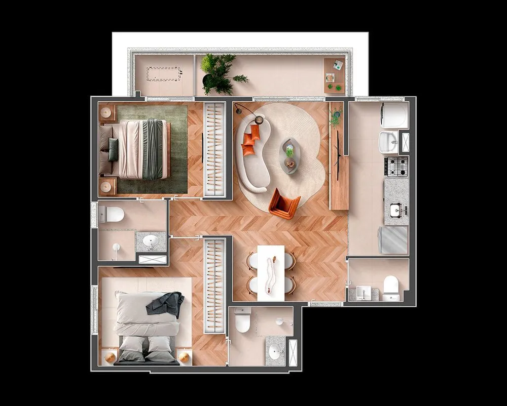 Apartamento, 2 quartos, 73 m² - Foto 1