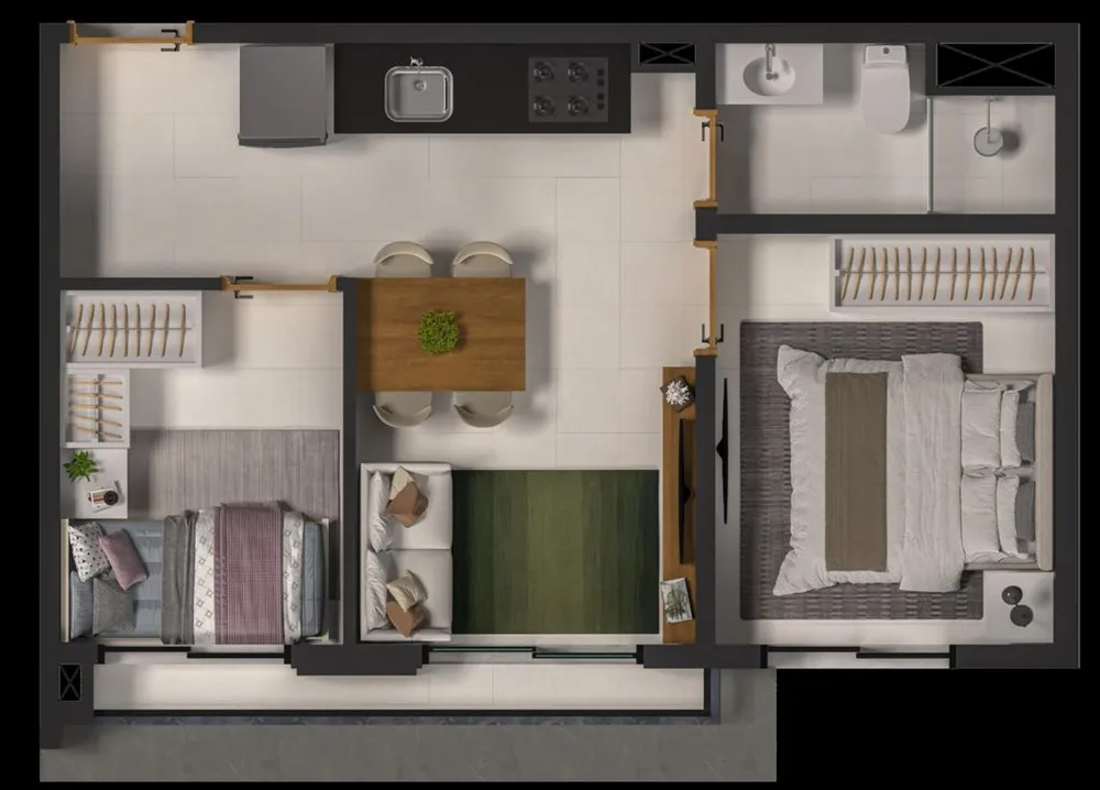 Apartamento, 2 quartos, 34 m² - Foto 3