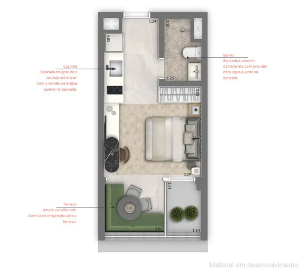 Apartamento, 1 quarto, 27 m² - Foto 2
