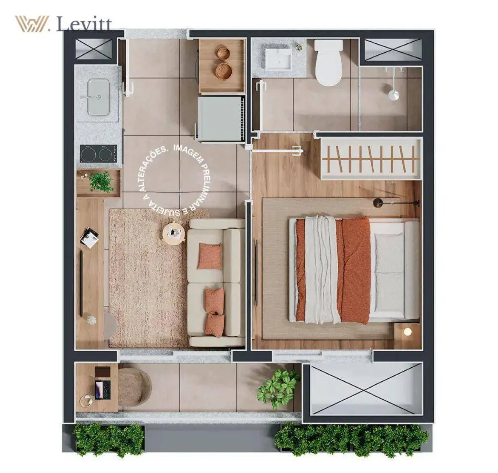 Apartamento, 1 quarto, 22 m² - Foto 2