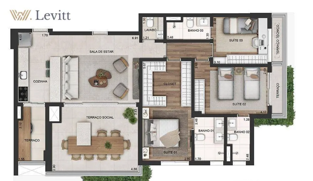 Apartamento, 123 m² - Foto 1