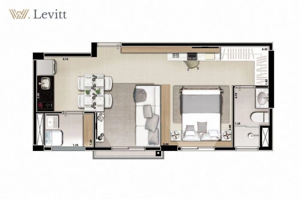 Cobertura, 1 quarto, 74 m² - Foto 5