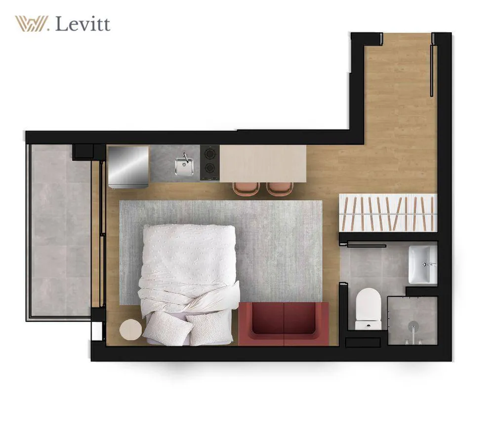 Apartamento, 1 quarto, 27 m² - Foto 1