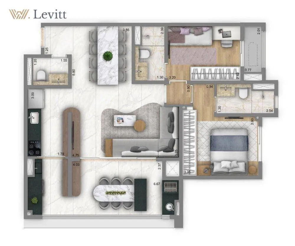 Apartamento, 2 quartos, 69 m² - Foto 4