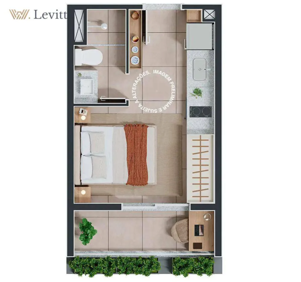 Apartamento, 2 quartos, 44 m² - Foto 1