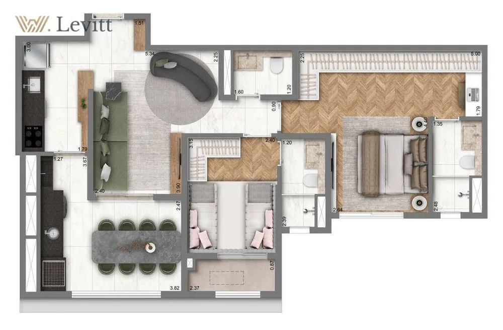Apartamento, 2 quartos, 63 m² - Foto 3