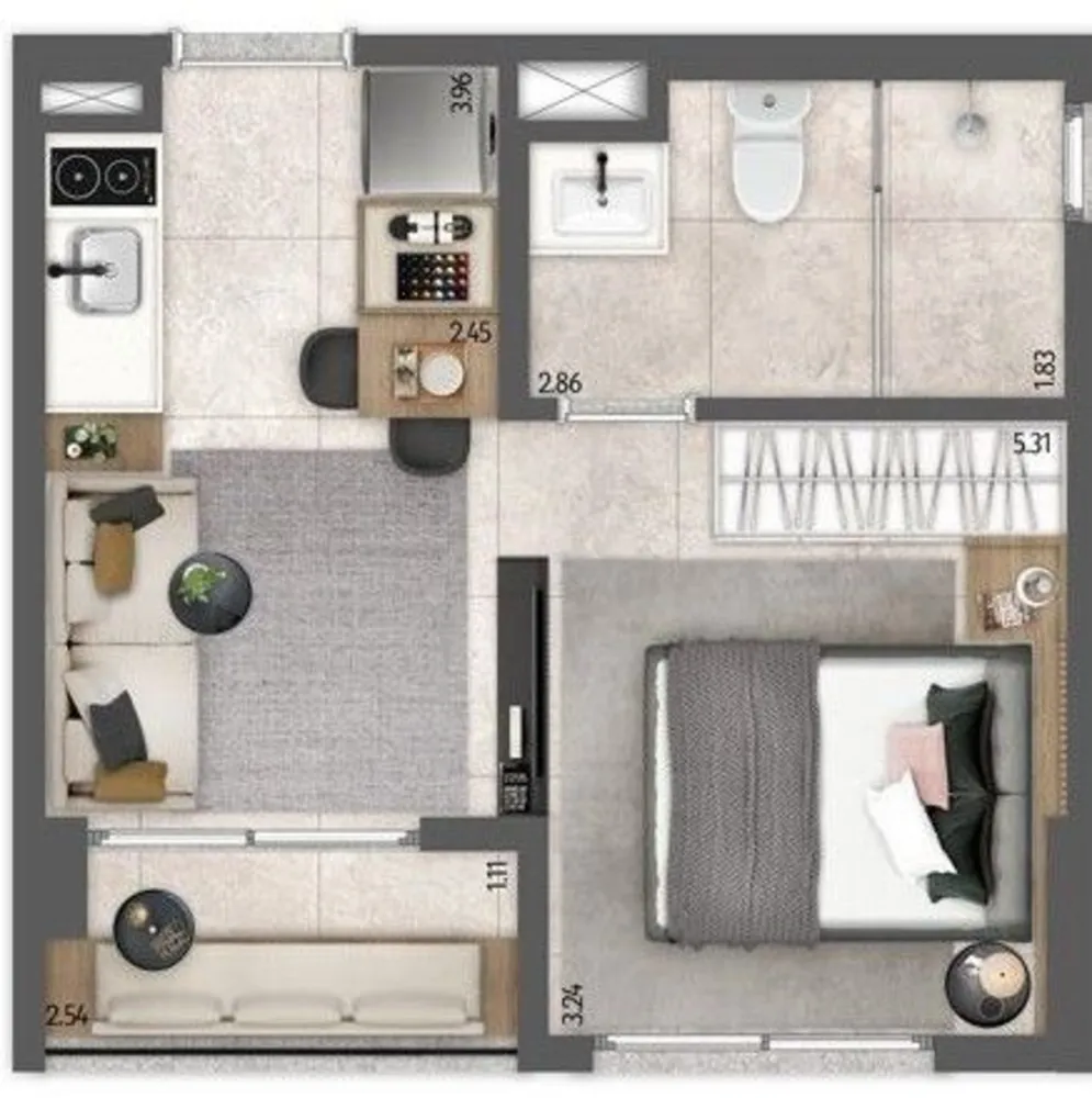Apartamento, 1 quarto, 32 m² - Foto 4