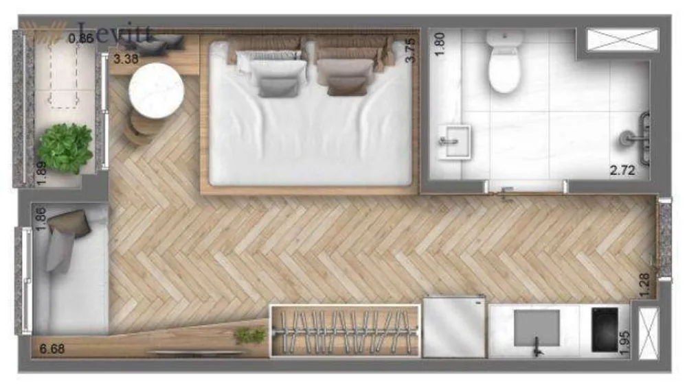 Apartamento, 1 quarto, 27 m² - Foto 1