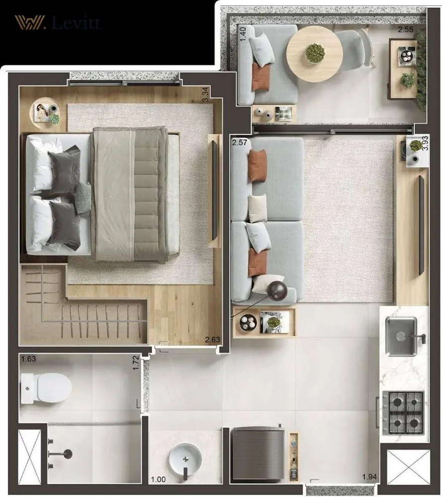 Apartamento, 1 quarto, 29 m² - Foto 3