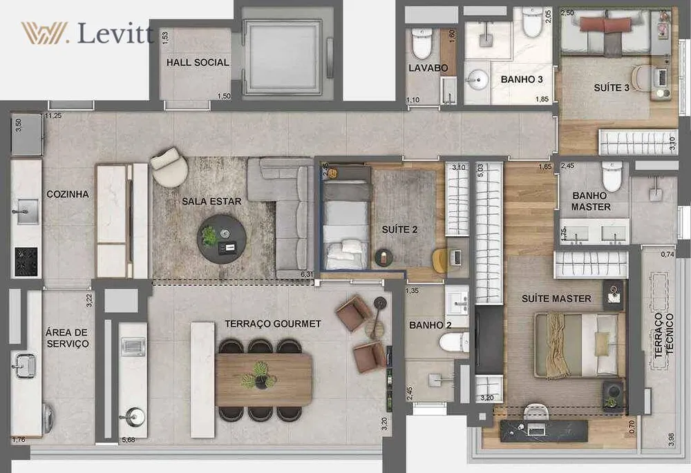 Apartamento, 3 quartos, 101 m² - Foto 5