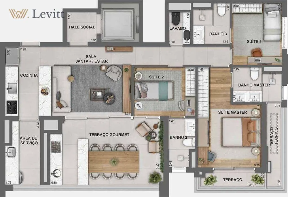 Apartamento, 3 quartos, 101 m² - Foto 1