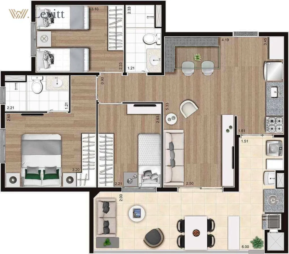 Apartamento, 3 quartos, 76 m² - Foto 3