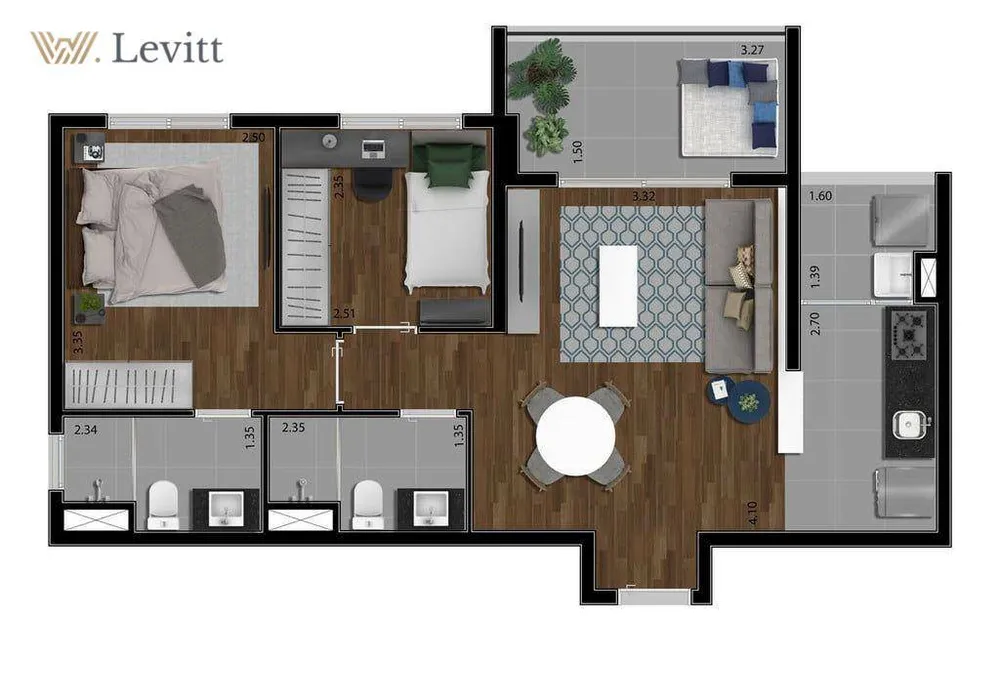 Apartamento, 1 quarto, 94 m² - Foto 2