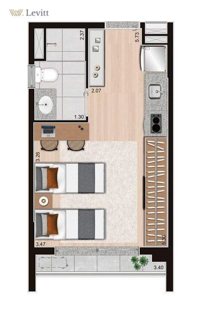 Apartamento, 1 quarto, 41 m² - Foto 6