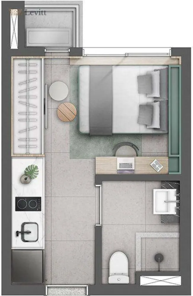 Apartamento, 1 quarto, 20 m² - Foto 2