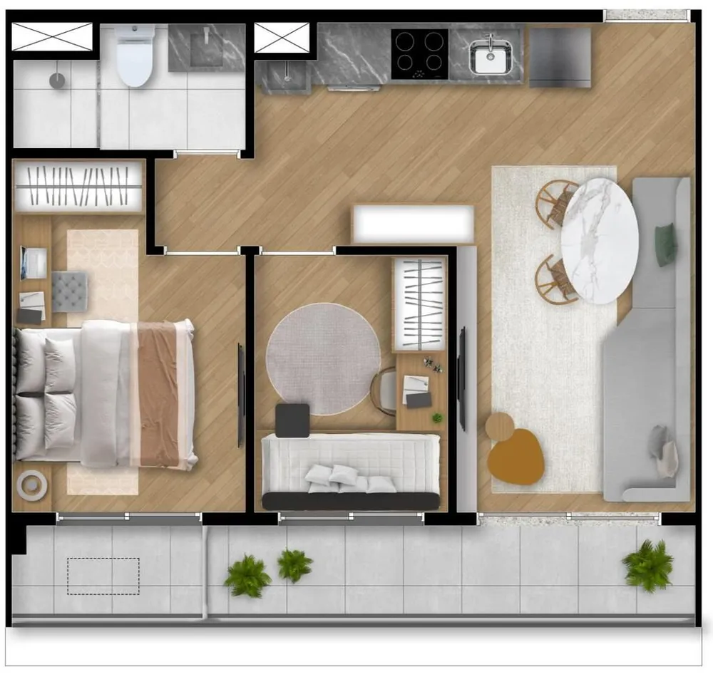 Apartamento, 1 quarto, 25 m² - Foto 2