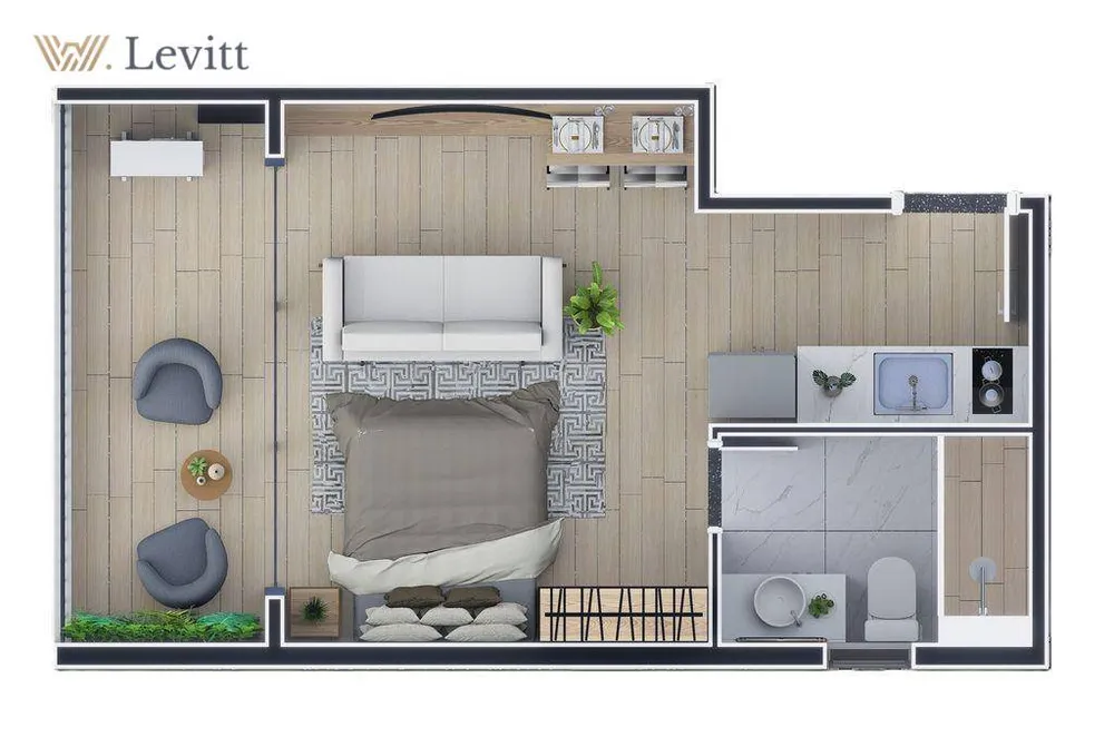Apartamento, 1 quarto, 24 m² - Foto 2