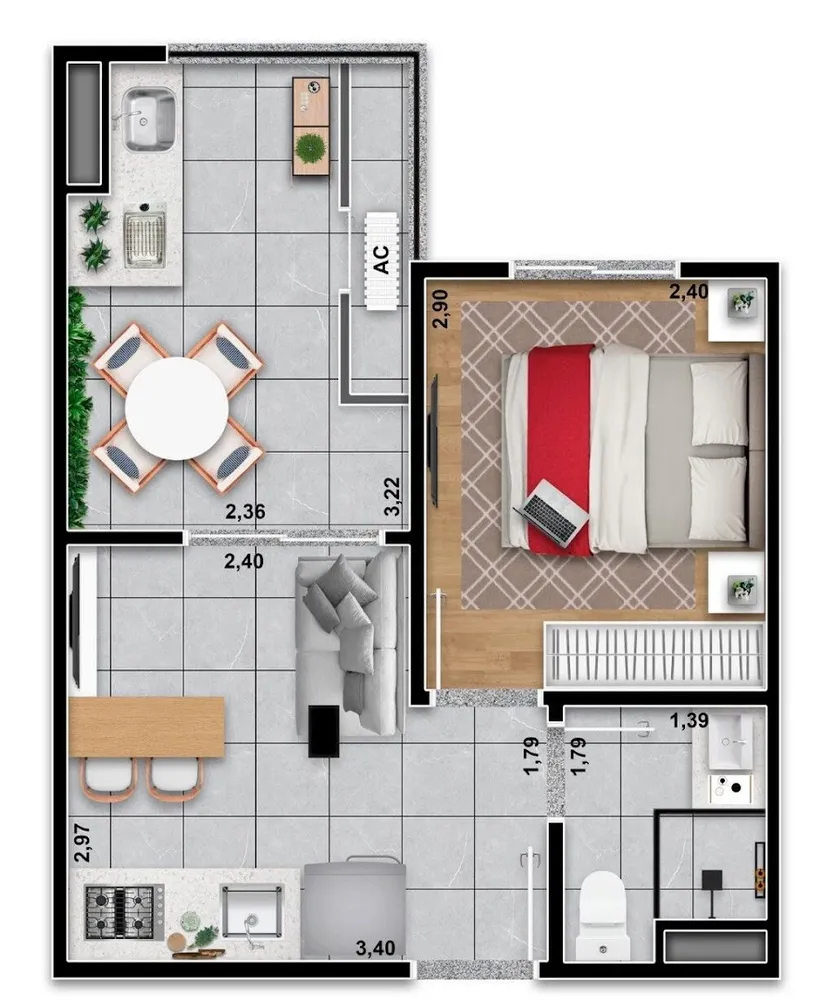 Apartamento, 2 quartos, 40 m² - Foto 6