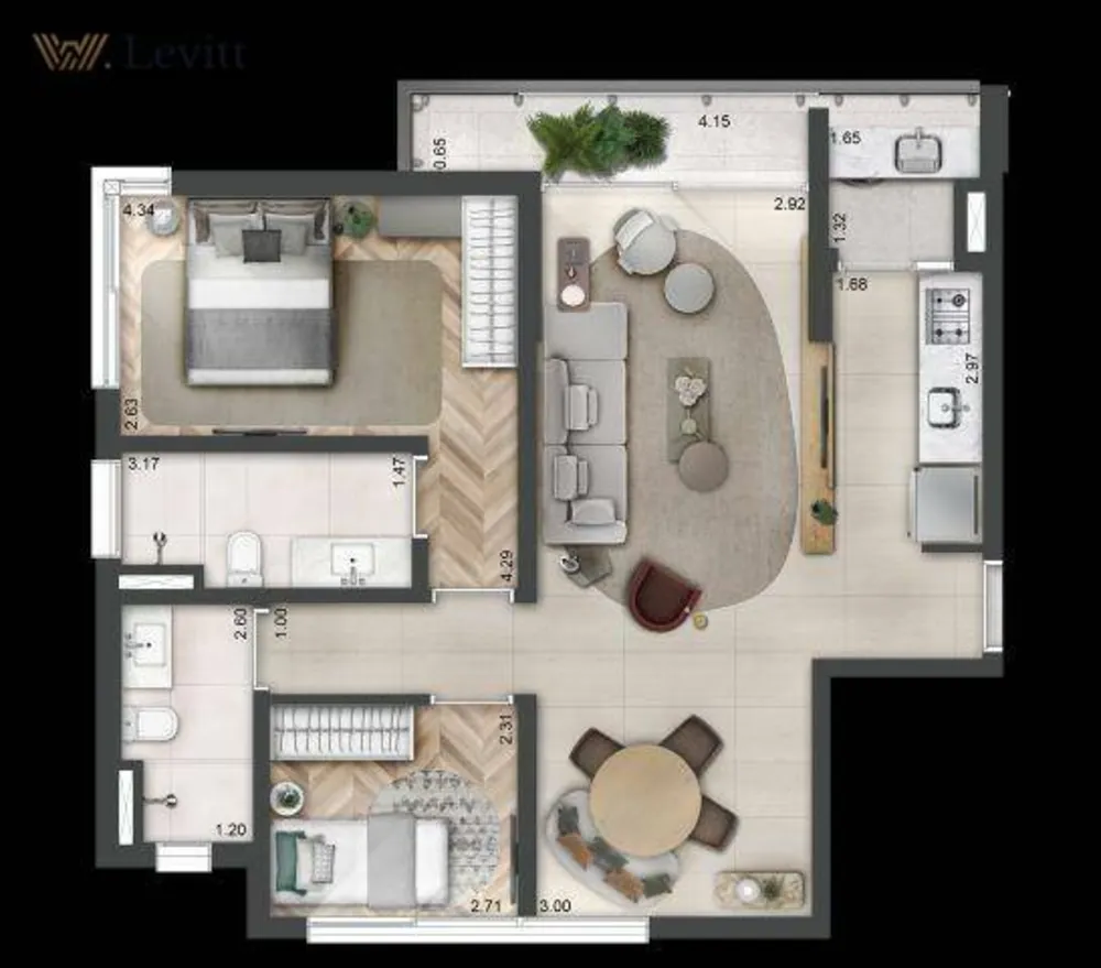 Apartamento, 2 quartos, 80 m² - Foto 1