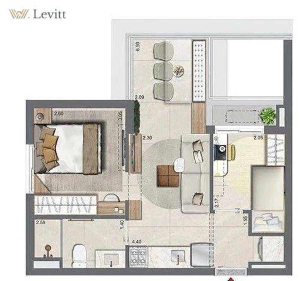 Apartamento, 2 quartos, 41 m² - Foto 3