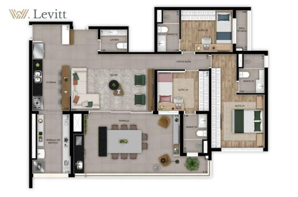 Apartamento, 2 quartos, 67 m² - Foto 2