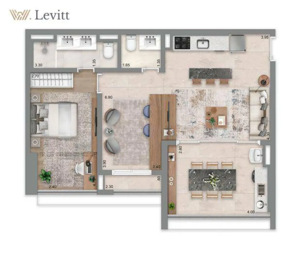 Apartamento, 2 quartos, 70 m² - Foto 1