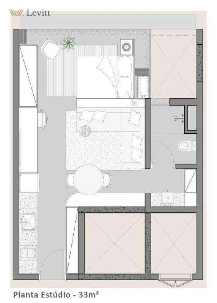Apartamento, 1 quarto, 28 m² - Foto 3