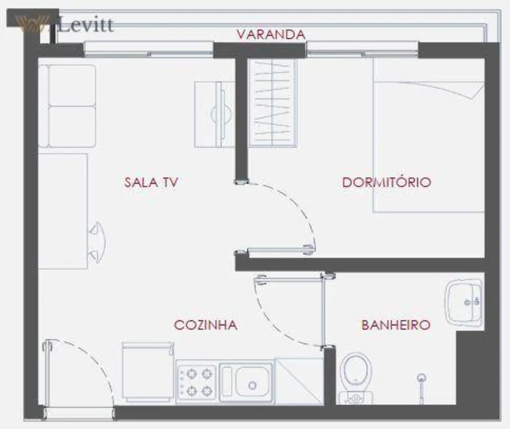 Apartamento, 1 quarto, 34 m² - Foto 4