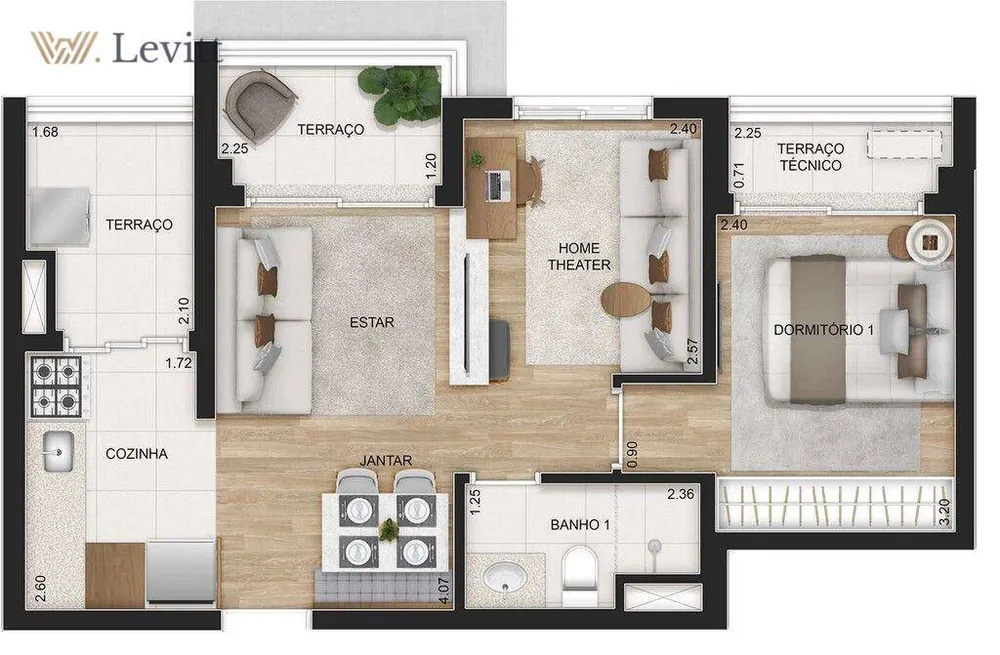 Apartamento, 3 quartos, 69 m² - Foto 4