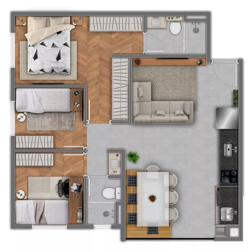 Apartamento à venda com 3 quartos, 60m² - Foto 4