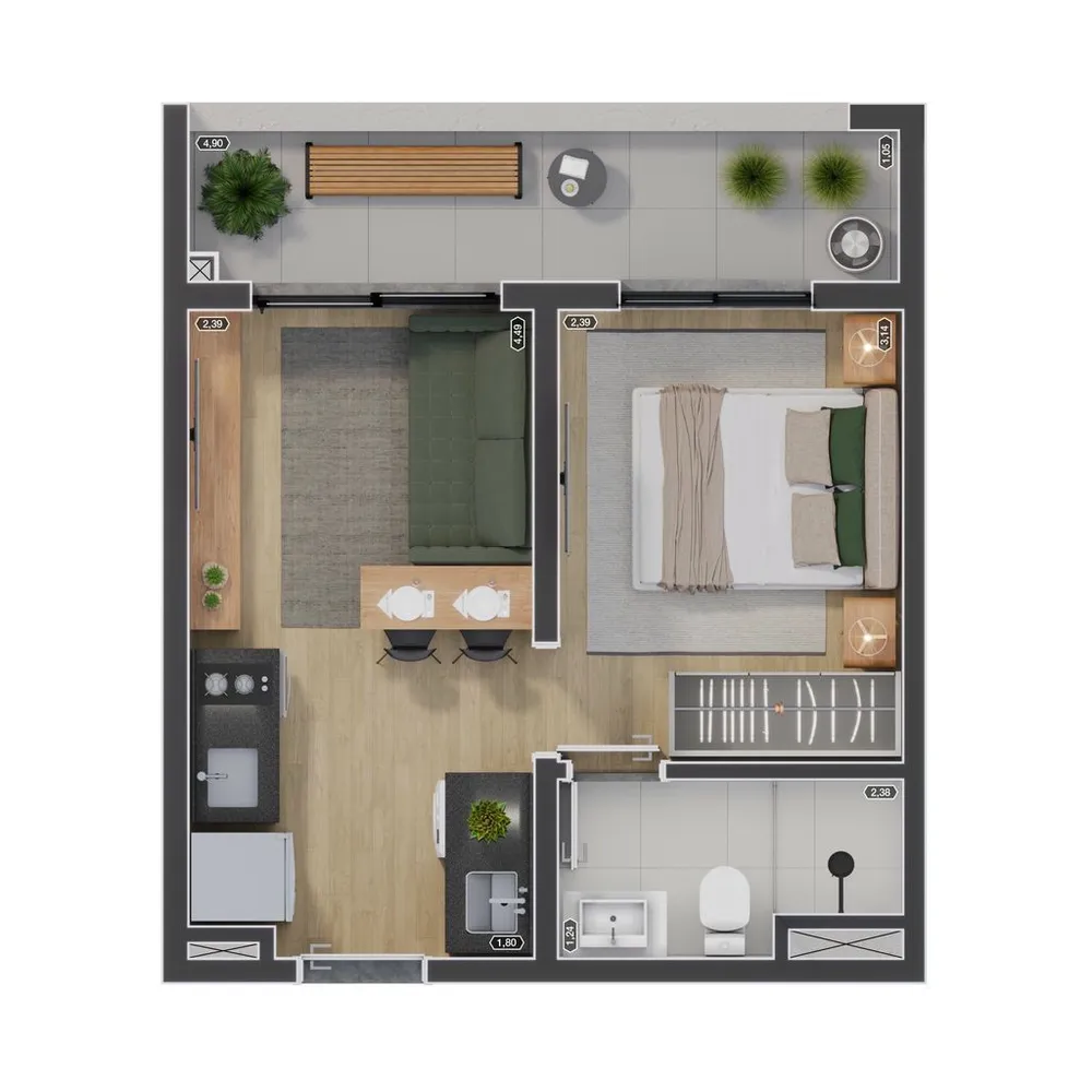 Apartamento, 2 quartos, 37 m² - Foto 6
